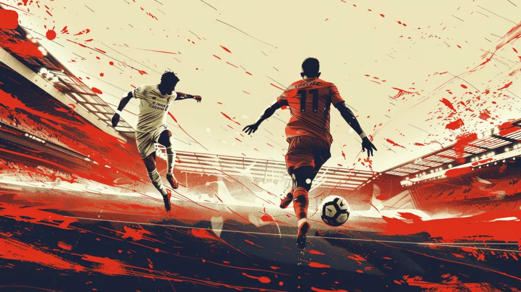 Dynamic football match illustration liverpool